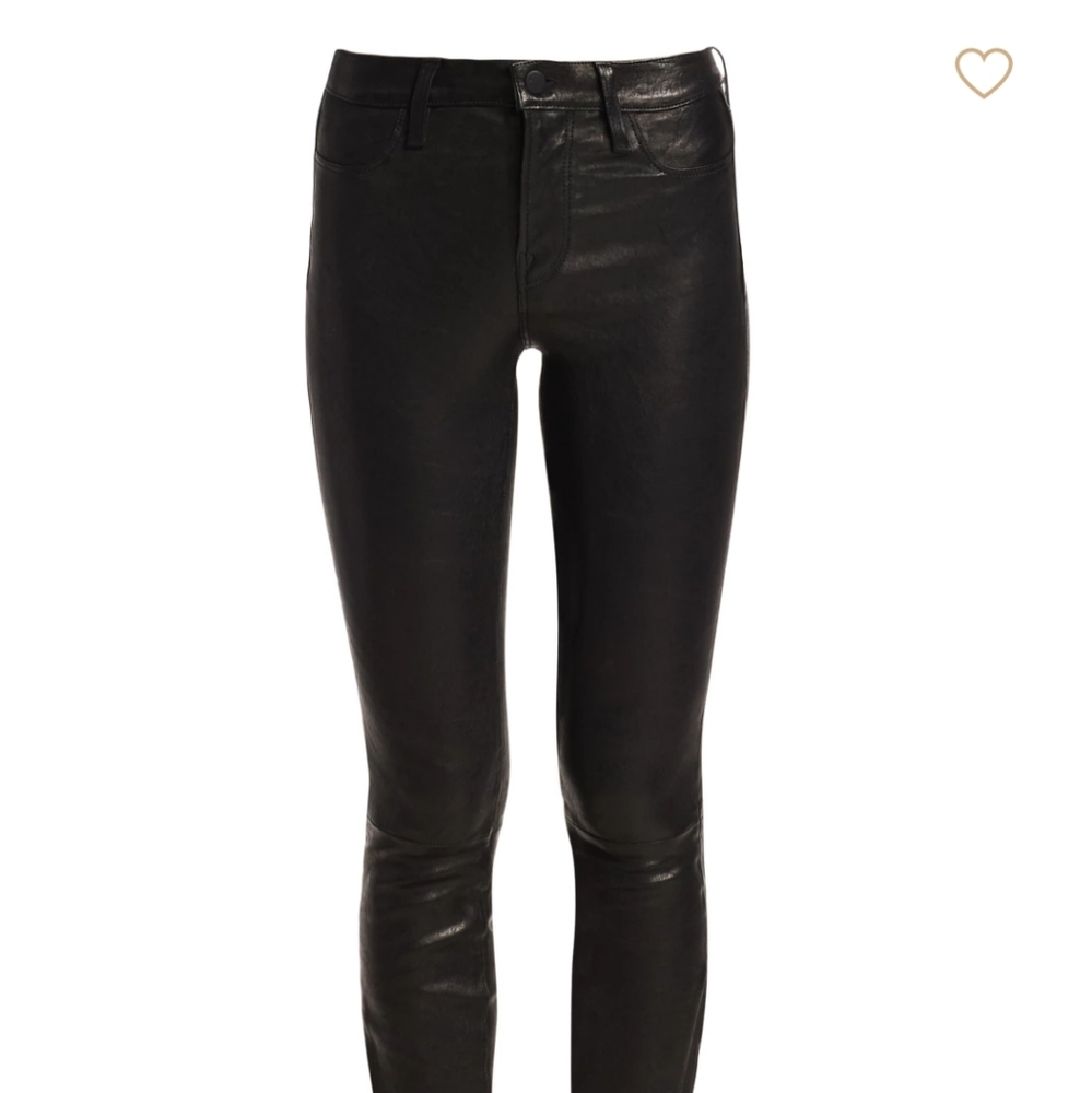 J Brand Leather Midrise Pants